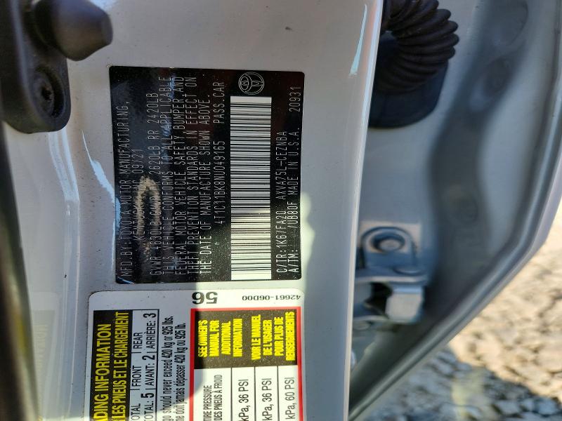 2022 Toyota Camry მანქანა იყიდება აუქციონზე, vin: 4T1C11BK8NU049165, აუქციონის ნომერი: 65231346