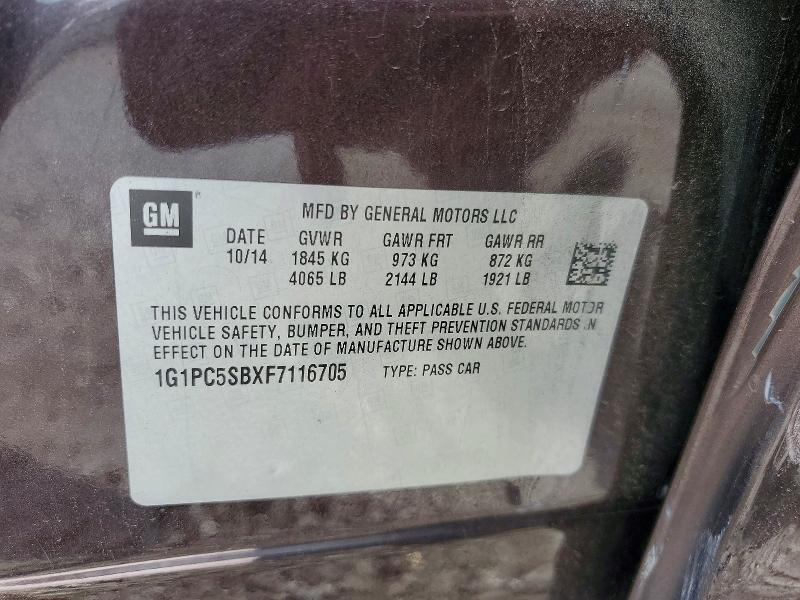 Продажа на аукционе авто 2015 Chevrolet Cruze, vin: 1G1PC5SBXF7116705, номер лота: 63667566
