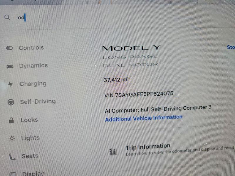 Aukcja sprzedaży 2023 Tesla Model Y, vin: 7SAYGAEE5PF624075, numer aukcji: 63430496