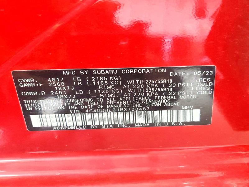 63963146 :رقم المزاد ، 4S4GUHL61R3700487 vin ، 2024 Subaru Crosstrek مزاد بيع