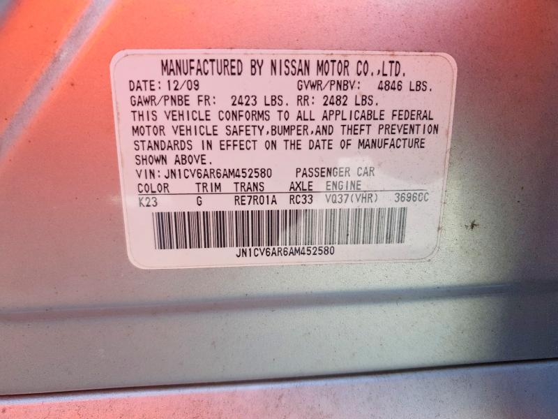 Продаж на аукціоні авто 2010 Infiniti G37 Sedan, vin: JN1CV6AR6AM452580, номер лоту: 65712136