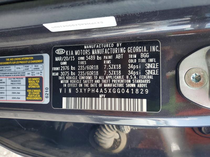 Продажа на аукционе авто 2016 Kia Sorento, vin: 5XYPH4A5XGG041829, номер лота: 64786116