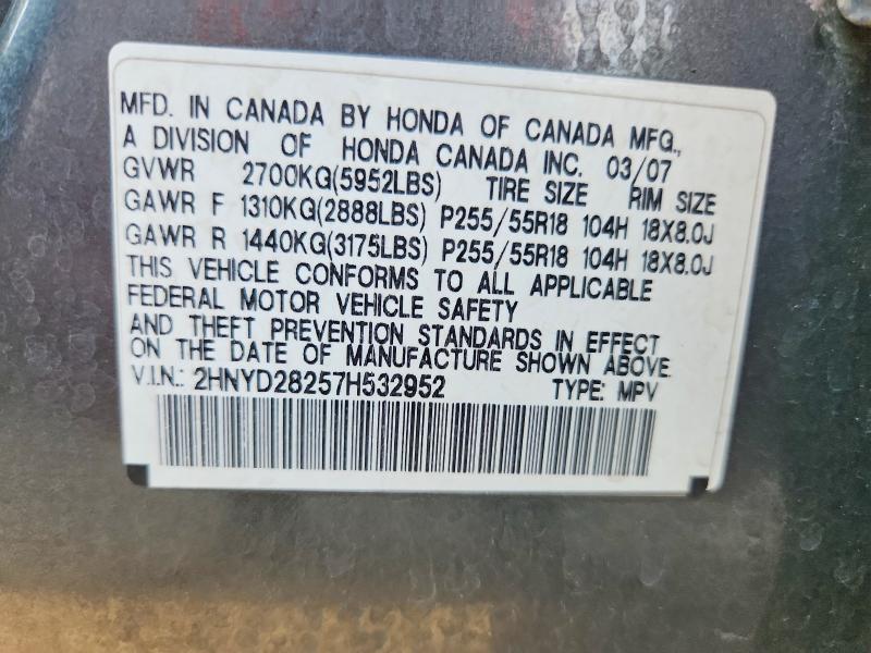Aukcja sprzedaży 2007 Acura Mdx, vin: 2HNYD28257H532952, numer aukcji: 66822246