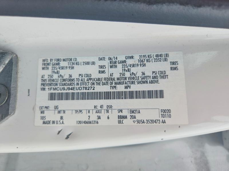 Продаж на аукціоні авто 2014 Ford Escape, vin: 1FMCU9J94EUD78272, номер лоту: 64406746