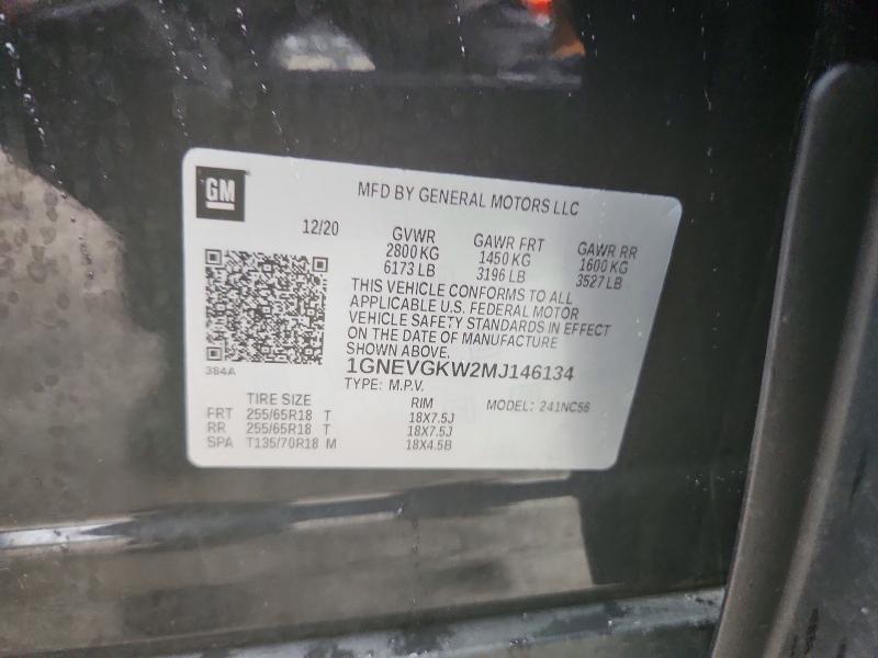Продажа на аукционе авто 2021 Chevrolet Traverse, vin: 1GNEVGKW2MJ146134, номер лота: 63568336