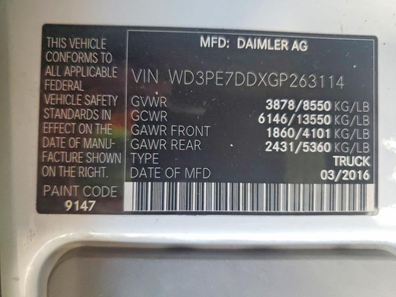 Aukcja sprzedaży 2016 Mercedes-benz Sprinter, vin: WD3PE7DDXGP263114, numer aukcji: 64219046
