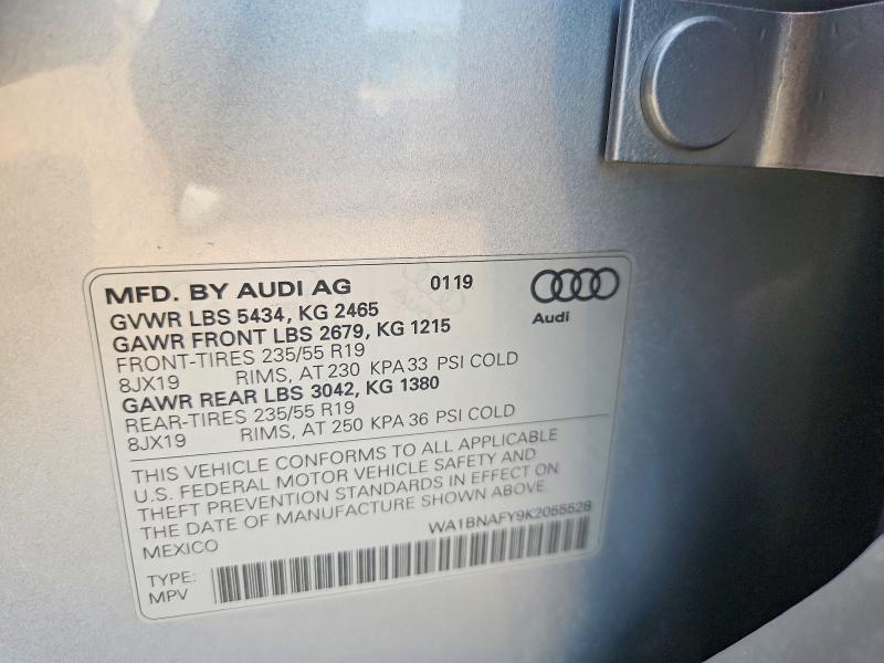 Продажа на аукционе авто 2019 Audi Q5, vin: WA1BNAFY9K2055528, номер лота: 63574746
