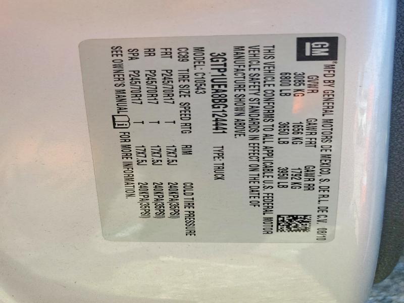 Продаж на аукціоні авто 2011 Gmc Sierra, vin: 3GTP1UEA8BG124441, номер лоту: 64835986