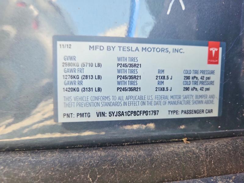 Aukcja sprzedaży 2012 Tesla Model S, vin: 5YJSA1CP8CFP01797, numer aukcji: 64570806
