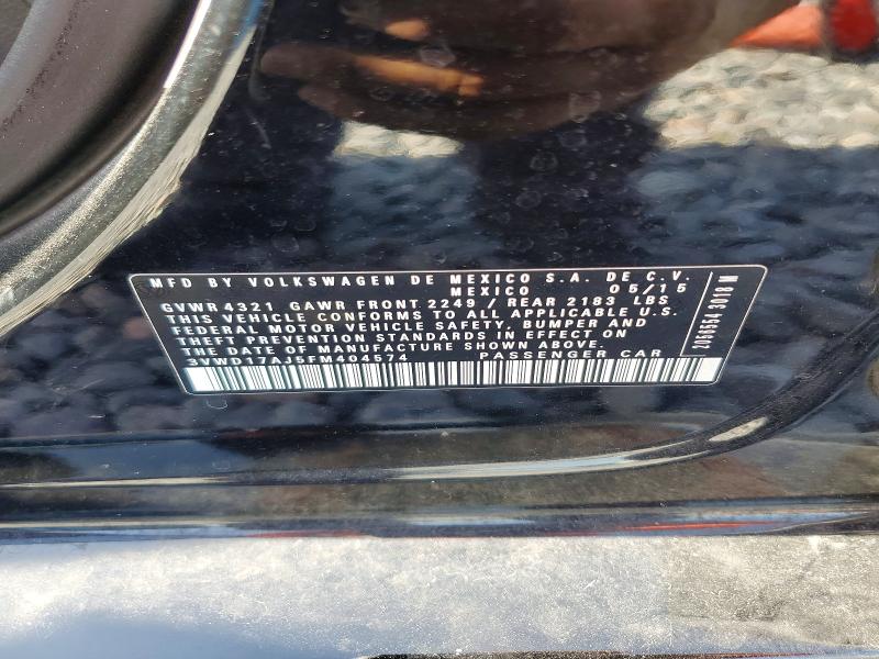 Продаж на аукціоні авто 2015 Volkswagen Jetta, vin: 3VWD17AJ5FM404574, номер лоту: 66554916