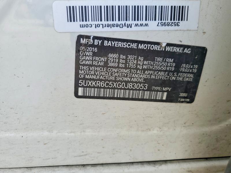 65100236 :رقم المزاد ، 5UXKR6C5XG0J83053 vin ، 2016 Bmw X5 مزاد بيع