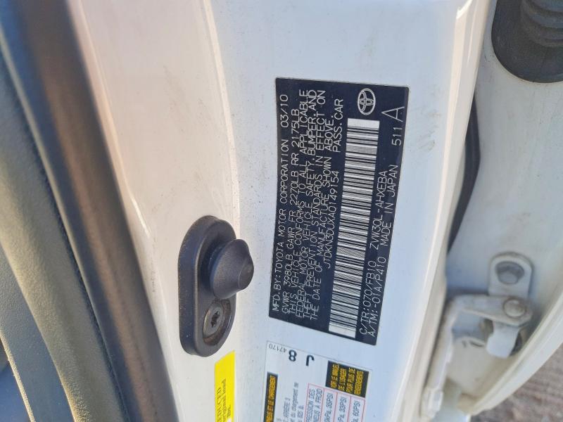 66110036 :رقم المزاد ، JTDKN3DUXA0149154 vin ، 2010 Toyota Prius مزاد بيع