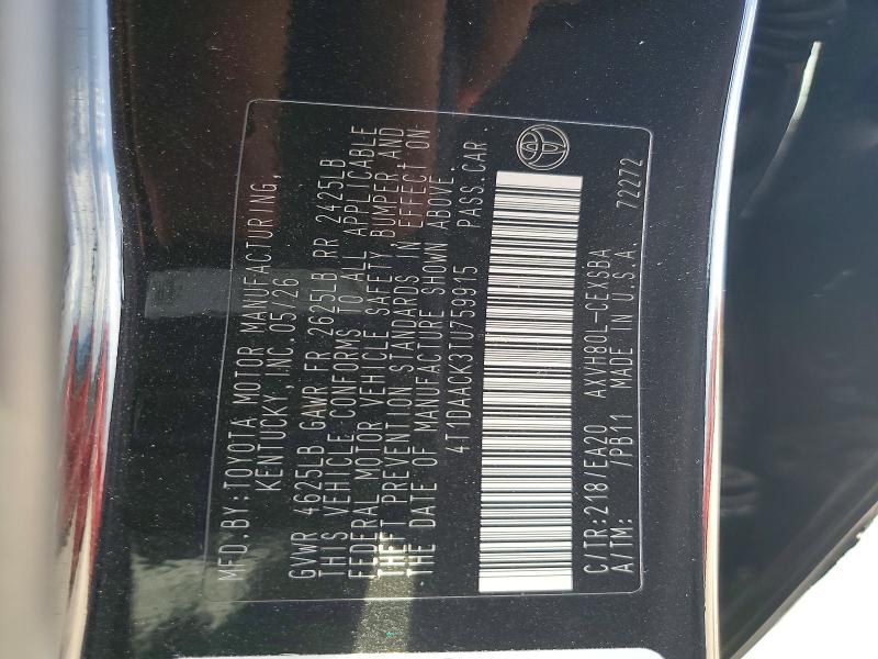 Продаж на аукціоні авто 2026 Toyota Camry, vin: 4T1DAACK3TU759915, номер лоту: 63540996