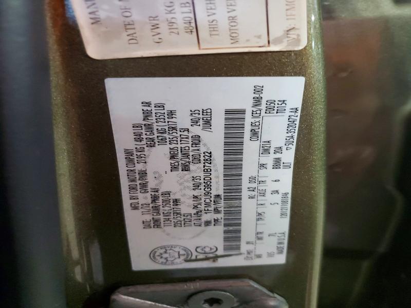 63793996 :رقم المزاد ، 1FMCU9G95DUB72822 vin ، 2013 Ford Escape مزاد بيع