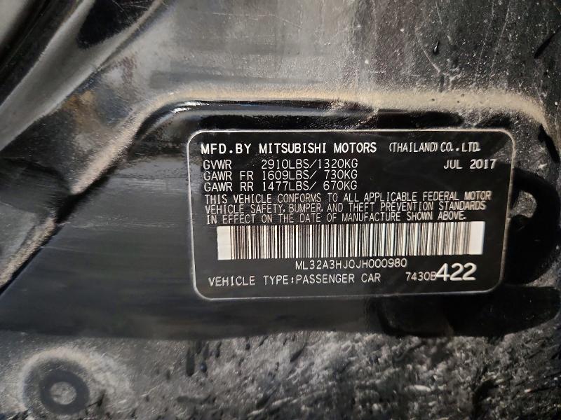 Продажа на аукционе авто 2018 Mitsubishi Mirage, vin: ML32A3HJ0JH000980, номер лота: 64483726