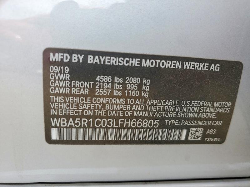 Aukcja sprzedaży 2020 Bmw 330i, vin: WBA5R1C03LFH66805, numer aukcji: 65229286