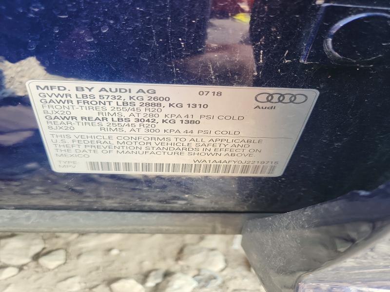 Продаж на аукціоні авто 2018 Audi Sq5, vin: WA1A4AFY0J2219715, номер лоту: 64532626