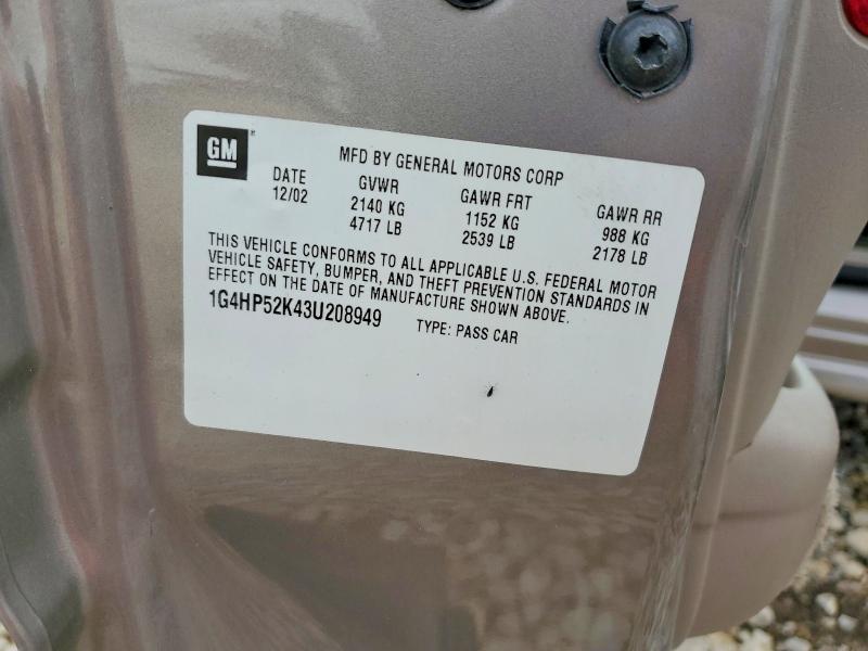 65941646 :رقم المزاد ، 1G4HP52K43U208949 vin ، 2003 Buick Lesabre مزاد بيع