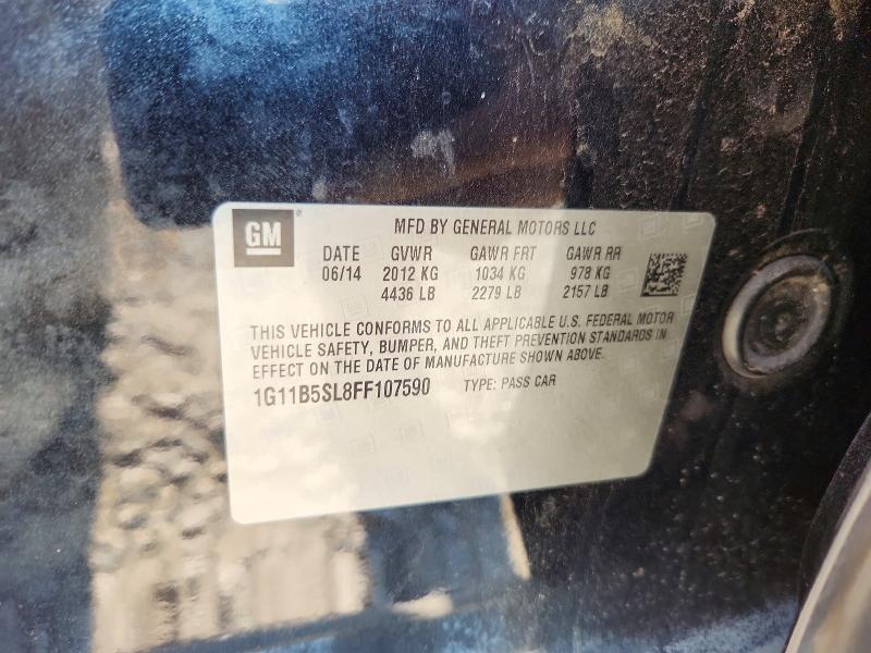 Продажа на аукционе авто 2015 Chevrolet Malibu, vin: 1G11B5SL8FF107590, номер лота: 63406226