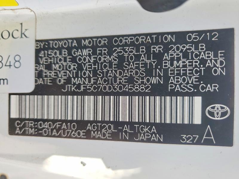 Auction sale of the 2013 Scion Tc, vin: JTKJF5C70D3045882, lot number: 64322876
