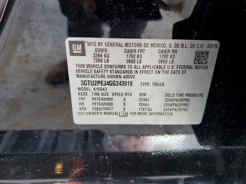 Продаж на аукціоні авто 2016 Gmc Sierra, vin: 3GTU2PEJ4GG243919, номер лоту: 66118256