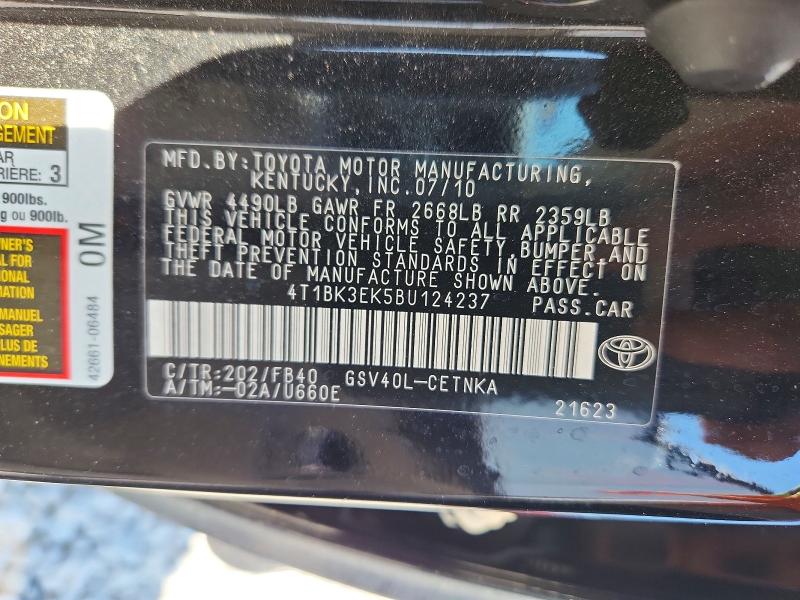 Продаж на аукціоні авто 2011 Toyota Camry, vin: 4T1BK3EK5BU124237, номер лоту: 63766646
