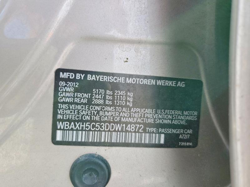 Продаж на аукціоні авто 2013 Bmw 528, vin: WBAXH5C53DDW14872, номер лоту: 64410066