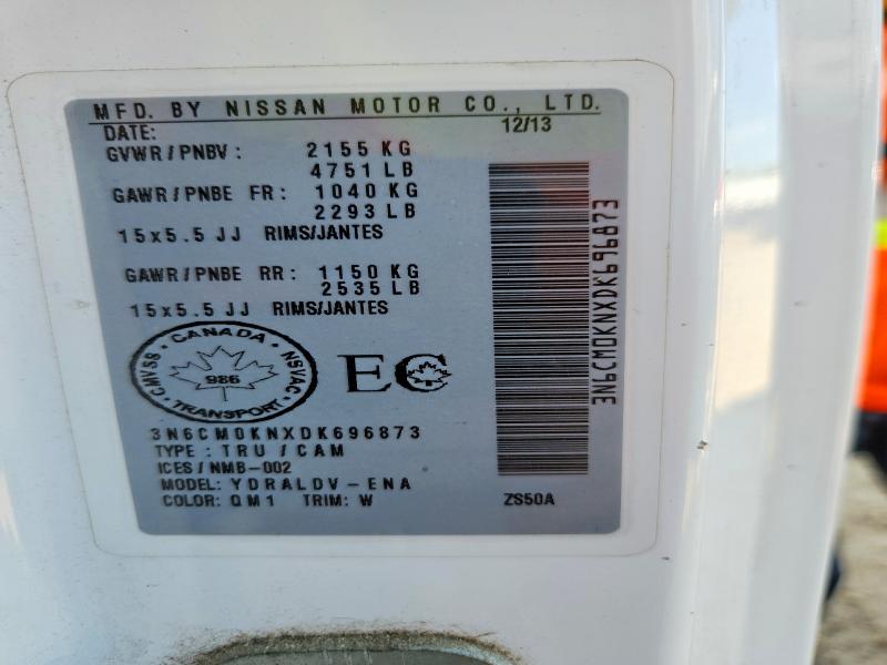 66243846 :رقم المزاد ، 3N6CM0KNXDK696873 vin ، 2013 Nissan Nv200 مزاد بيع