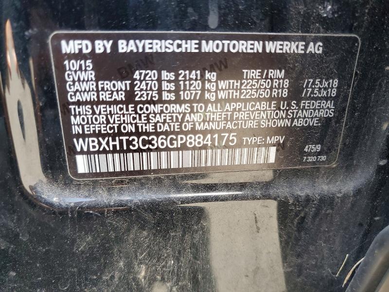 Aukcja sprzedaży 2016 Bmw X1, vin: WBXHT3C36GP884175, numer aukcji: 63437846