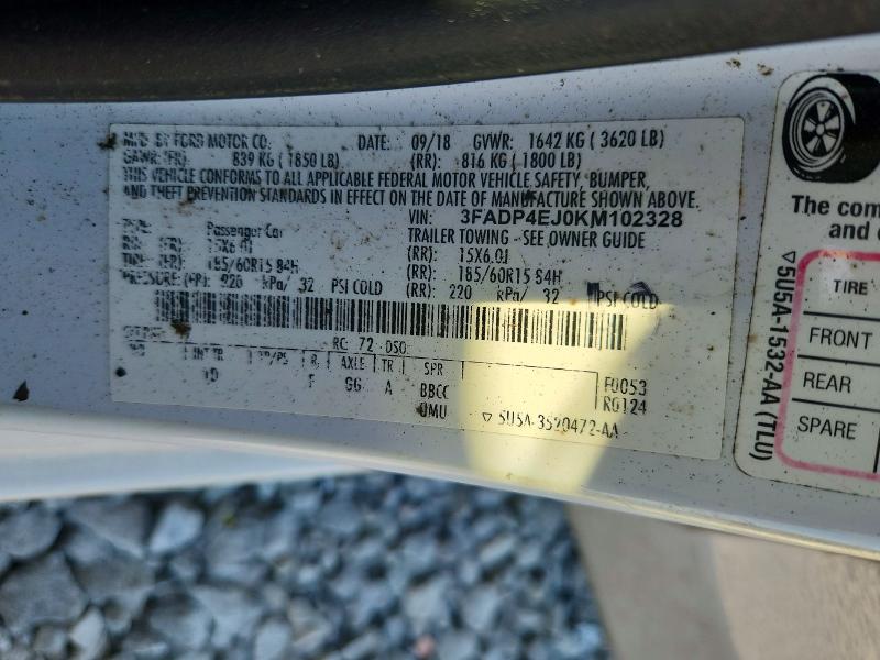 Продажа на аукционе авто 2019 Ford Fiesta, vin: 3FADP4EJ0KM102328, номер лота: 66165106