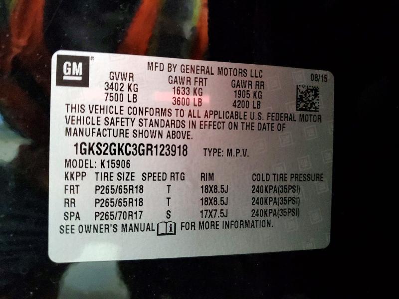 Продаж на аукціоні авто 2016 Gmc Yukon Xl, vin: 1GKS2GKC3GR123918, номер лоту: 64466336