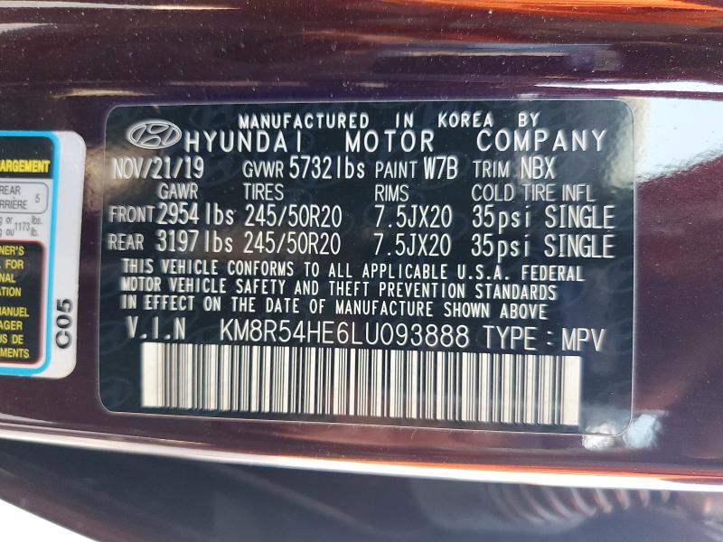 Продаж на аукціоні авто 2020 Hyundai Palisade, vin: KM8R54HE6LU093888, номер лоту: 63592736