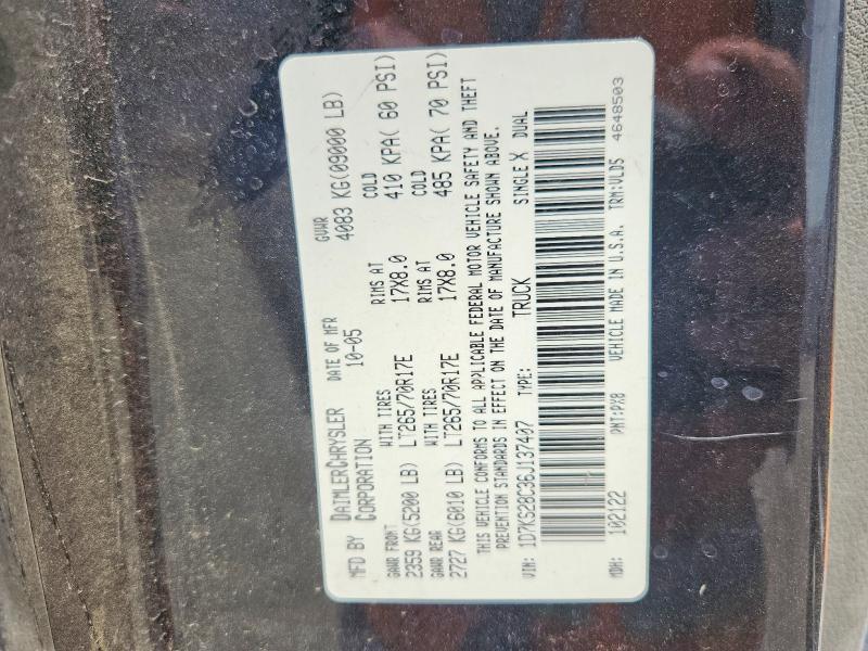 Aukcja sprzedaży 2006 Dodge Ram 2500, vin: 1D7KS28C36J137407, numer aukcji: 63879776