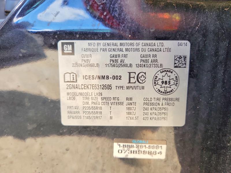 64088246 :رقم المزاد ، 2GNALCEK7E6312605 vin ، 2014 Chevrolet Equinox مزاد بيع