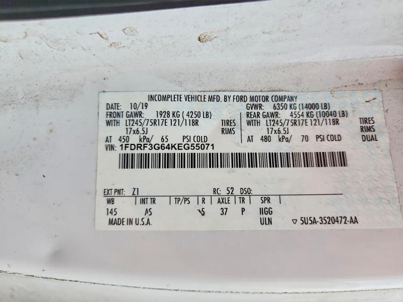 Aukcja sprzedaży 2019 Ford F350, vin: 1FDRF3G64KEG55071, numer aukcji: 66190716