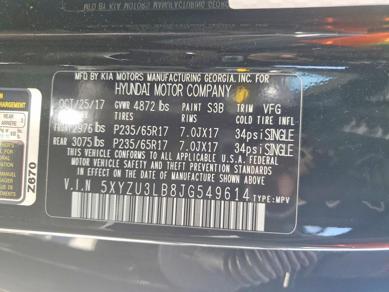 Продажа на аукционе авто 2018 Hyundai Santa Fe Sport, vin: 5XYZU3LB8JG549614, номер лота: 63262696
