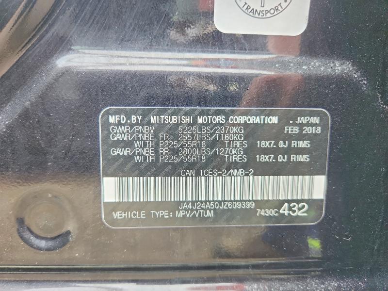 Aukcja sprzedaży 2018 Mitsubishi Outlander, vin: JA4J24A50JZ609399, numer aukcji: 64121736