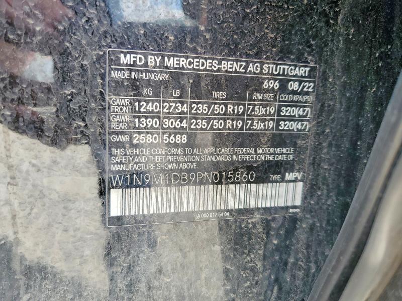 Aukcja sprzedaży 2023 Mercedes-benz Eqb, vin: W1N9M1DB9PN015860, numer aukcji: 63684196