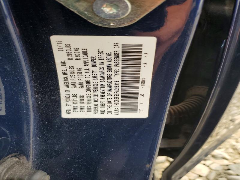 2015 Honda Accord მანქანა იყიდება აუქციონზე, vin: 1HGCR2F55FA098318, აუქციონის ნომერი: 64785706