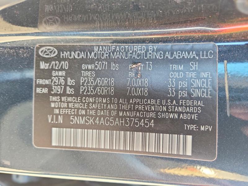 Продаж на аукціоні авто 2010 Hyundai Santa Fe, vin: 5NMSK4AG5AH375454, номер лоту: 66990146