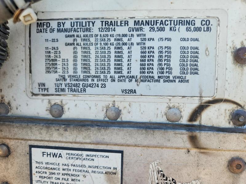 Aukcja sprzedaży 2016 Utility Trailer Vsra Reefe, vin: 1UYVS2482GU427423, numer aukcji: 66007666