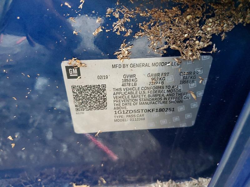 Продажа на аукционе авто 2019 Chevrolet Malibu, vin: 1G1ZD5ST0KF180251, номер лота: 66232556