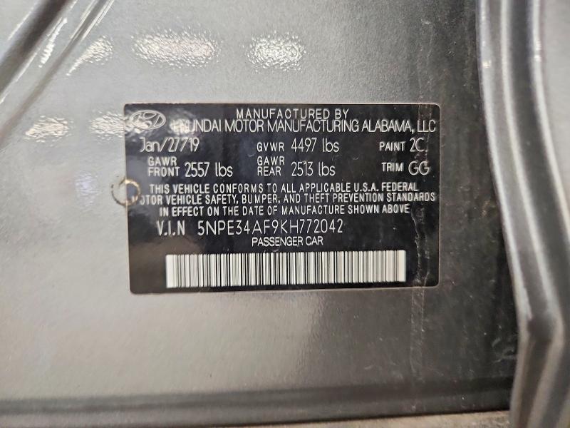Продаж на аукціоні авто 2019 Hyundai Sonata, vin: 5NPE34AF9KH772042, номер лоту: 62940366