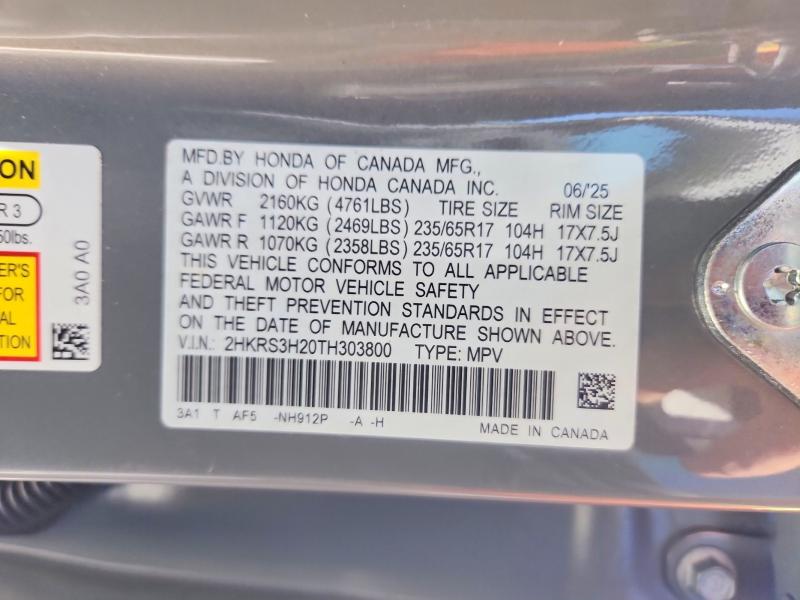 Aukcja sprzedaży 2026 Honda Cr-v, vin: 2HKRS3H20TH303800, numer aukcji: 65829016