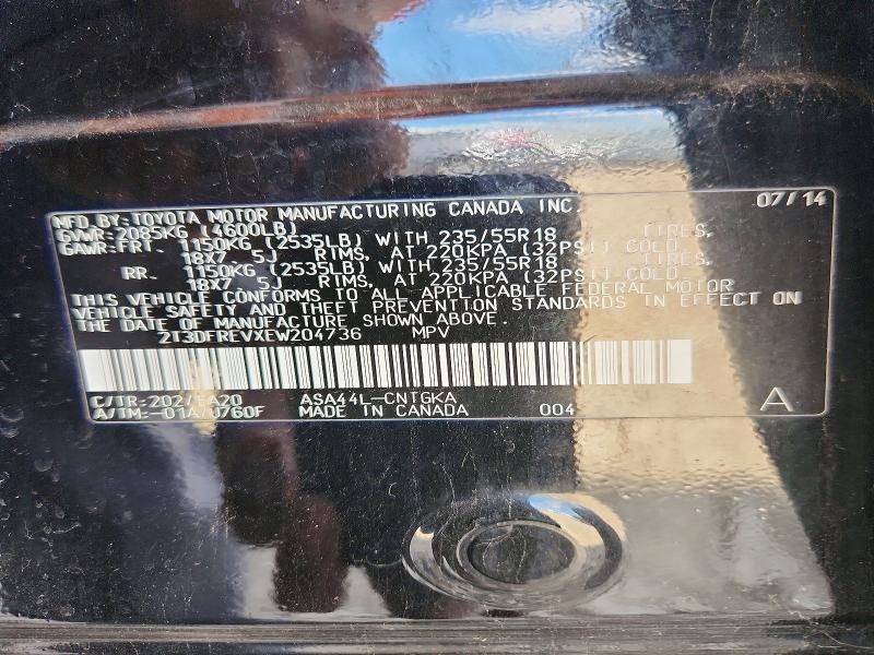 Aukcja sprzedaży 2014 Toyota Rav4, vin: 2T3DFREVXEW204736, numer aukcji: 67065636