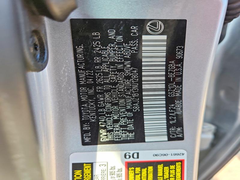 Aukcja sprzedaży 2022 Lexus Es, vin: 58AJZ1B13NU128047, numer aukcji: 66718126