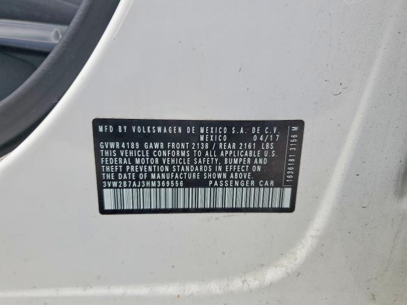 65004266 :رقم المزاد ، 3VW2B7AJ3HM369556 vin ، 2017 Volkswagen Jetta مزاد بيع