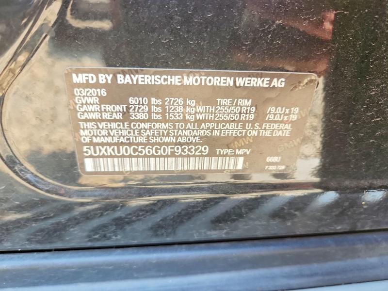 66626476 :رقم المزاد ، 5UXKU0C56G0F93329 vin ، 2016 Bmw X6 مزاد بيع