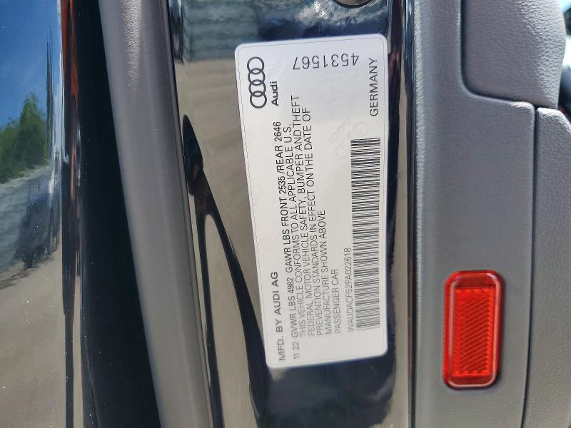 2023 Audi A5 მანქანა იყიდება აუქციონზე, vin: WAUDACF52PA022618, აუქციონის ნომერი: 64474896