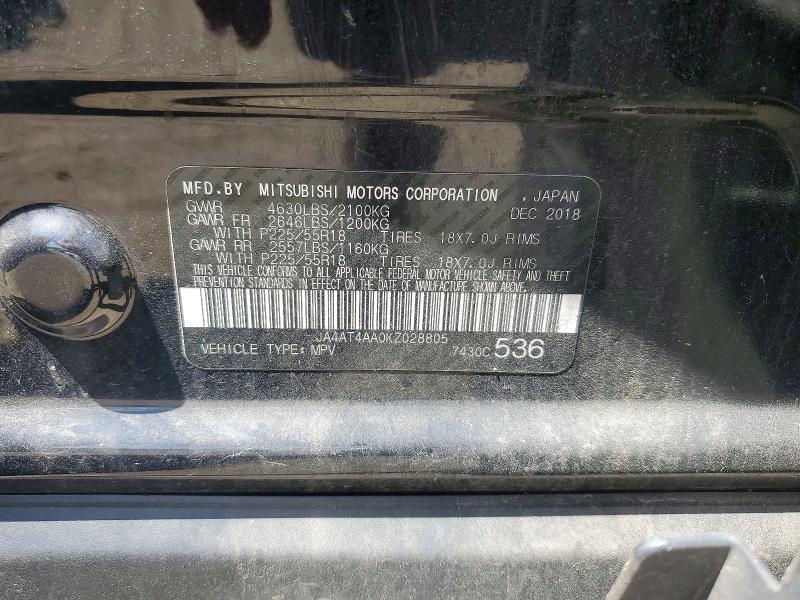 Продаж на аукціоні авто 2019 Mitsubishi Eclipse Cross, vin: JA4AT4AA0KZ028805, номер лоту: 64477526
